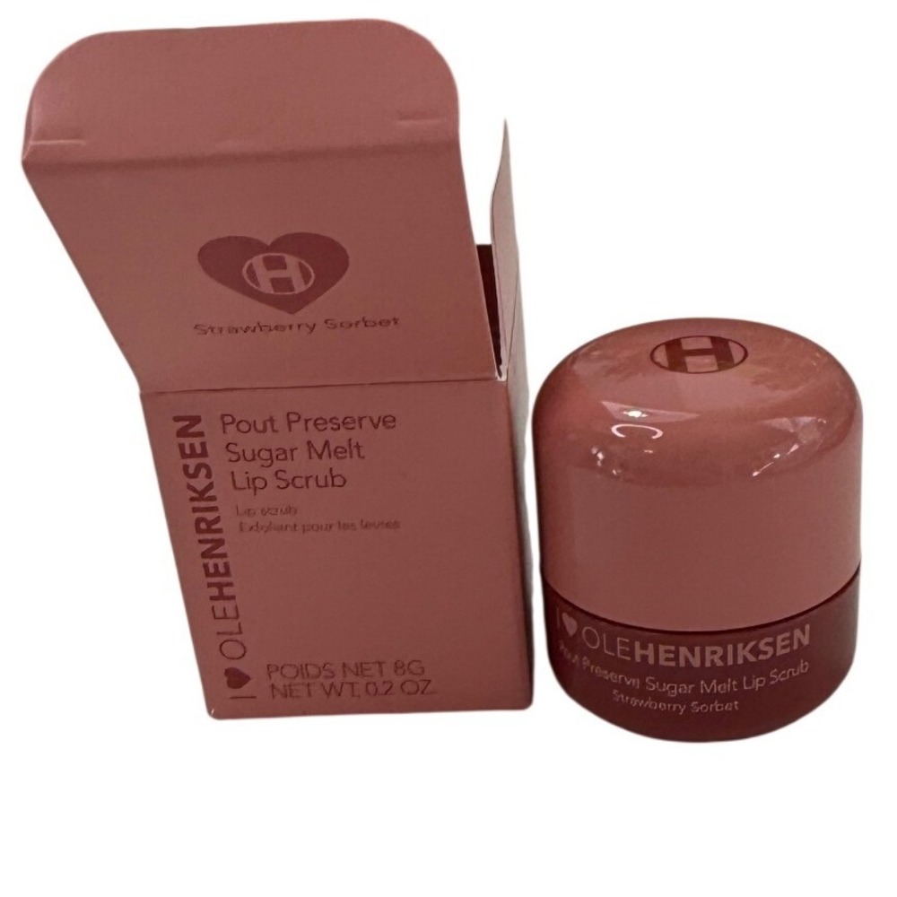 Ole Henriksen Pout Preserve Sugar Melt Lip Scrub Strawberry Sorbet 8g 0.2oz NEW